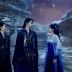 Группа людей в традиционной одежде на фоне фантастического пейзажа