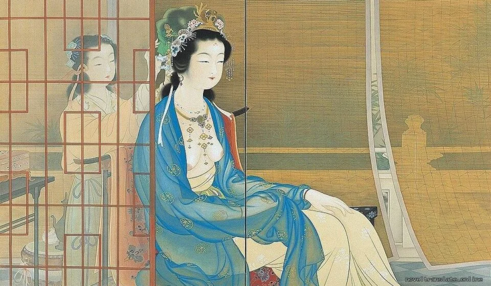 Искусственно созданная картина с восточной женщиной в традиционной одежде