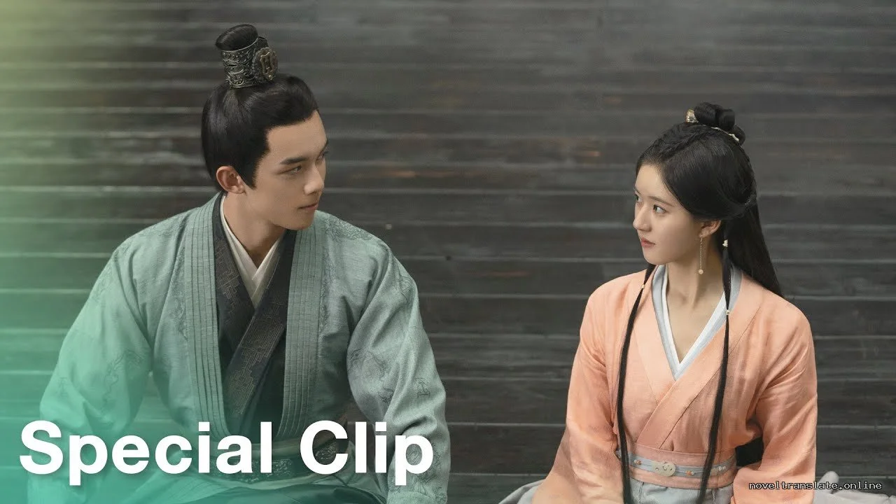 Сцена из исторической драмы с двумя персонажами в традиционной одежде.