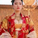 Глава 32: Супружеские дела Женщина в традиционном восточном наряде на фоне храма