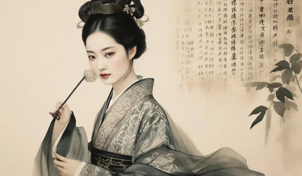 Искусственно созданное изображение женщины в традиционной восточной одежде