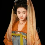 Искусственно созданный портрет женщины в традиционной одежде