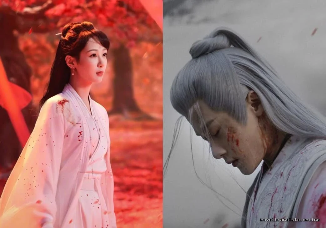 Две фигуры в традиционных костюмах на фоне природы