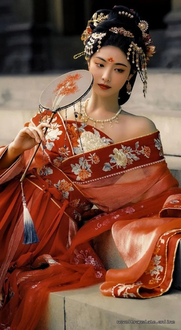 Женщина в традиционном восточном наряде с веером