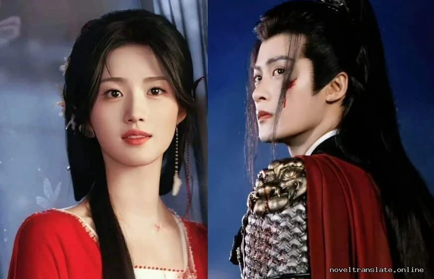 Два персонажа в традиционных костюмах на фоне ночного неба