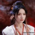 Женщина в традиционной азиатской одежде с цветами в волосах