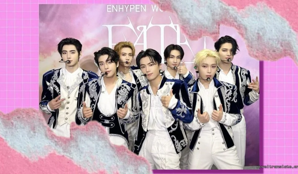 Группа в стильных костюмах на розовом фоне